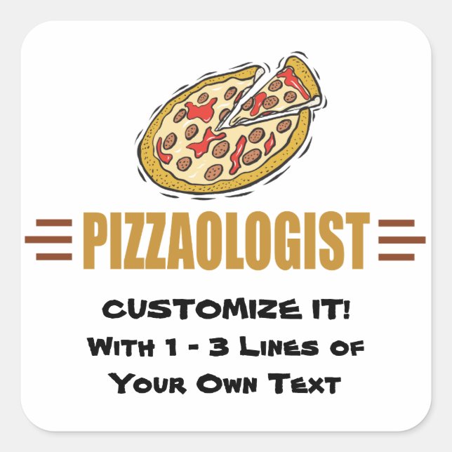 Pegatina Cuadrada Pizza personalizada (Anverso)