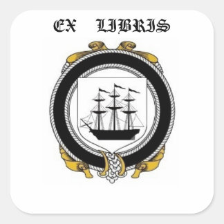 Pegatina Cuadrada Placa del libro de reposo de Driscoll Family