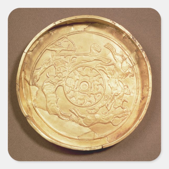 Pegatina Cuadrada Placa (oro) (Anverso)