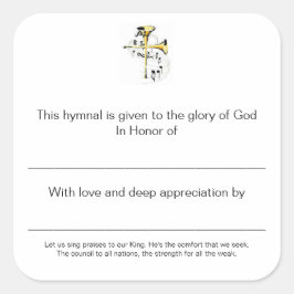 Pegatina Cuadrada Placas himnales en honor de