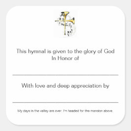 Pegatina Cuadrada Placas himnales en honor de