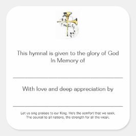 Pegatina Cuadrada Placas himnales en memoria de