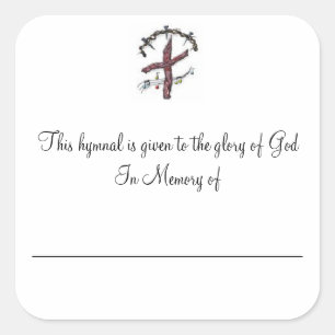 Pegatina Cuadrada Placas himnales en memoria de