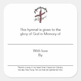 Pegatina Cuadrada Placas himnales en memoria de