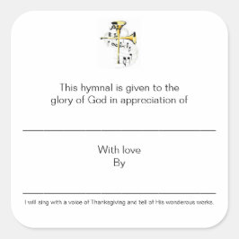 Pegatina Cuadrada Placas himnales en reconocimiento de
