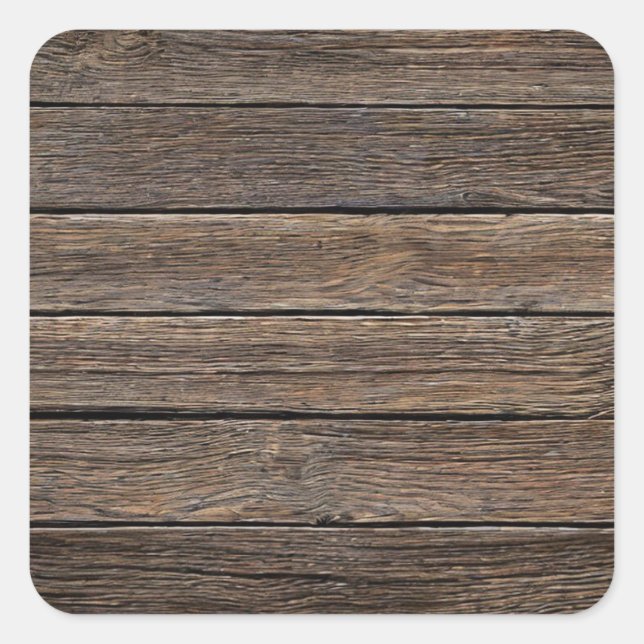 Pegatina Cuadrada Placas horizontales de madera (Anverso)