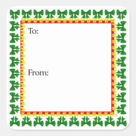 Pegatina Cuadrada Plaid Bows Sticker