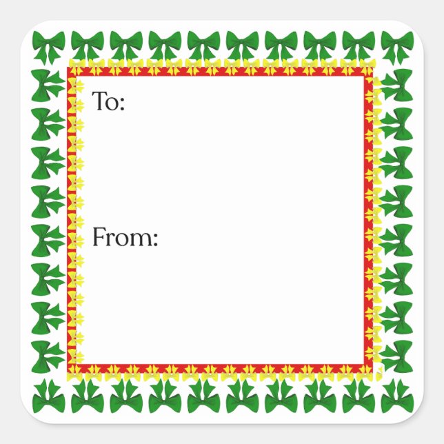 Pegatina Cuadrada Plaid Bows Sticker (Anverso)