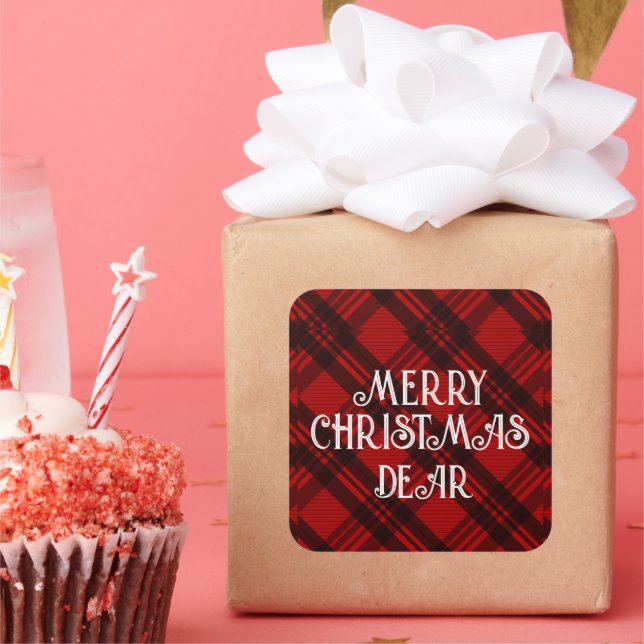 Pegatina Cuadrada  Plaid Elegante Moderno  (Fiesta)