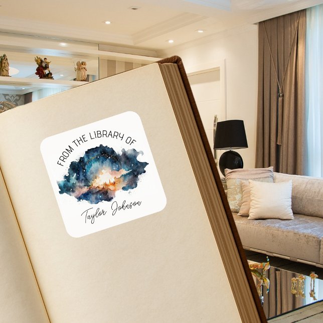Pegatina Cuadrada Plancha de libros estelar madera celestial de ciel (Subido por el creador)