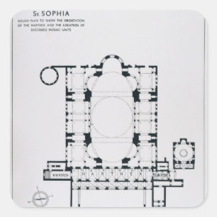 Pegatina Cuadrada Planee mostrar la orientación del narthex