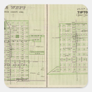 Pegatina Cuadrada Planes de DeWitt, Tipton