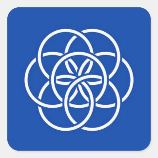 Pegatina Cuadrada Planet earth flag