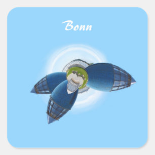 Pegatina Cuadrada Planeta Bonn Sticker