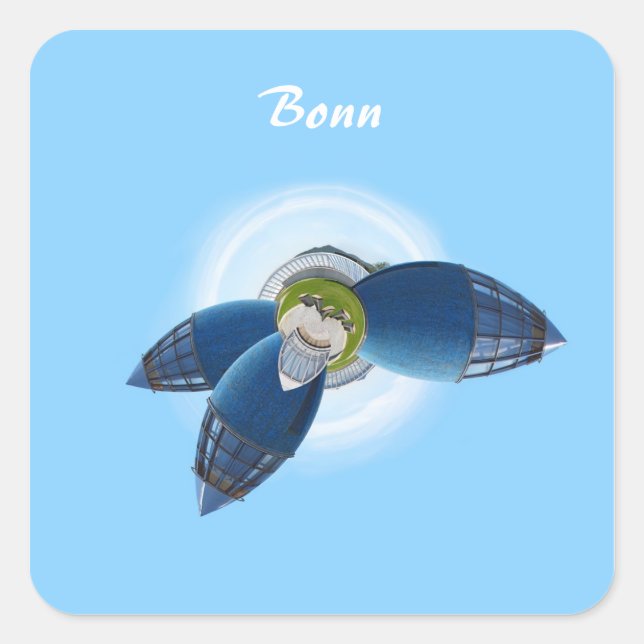 Pegatina Cuadrada Planeta Bonn Sticker (Anverso)