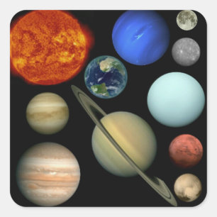 Pegatina Cuadrada Planeta el sistema solar