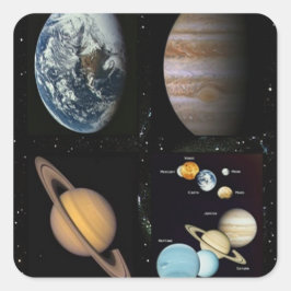 Pegatina Cuadrada planetas