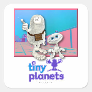 Pegatina Cuadrada Planetas pequeños - Planeta de cosas