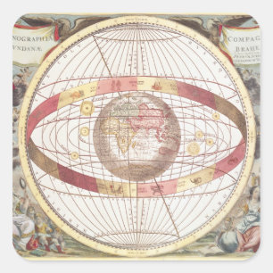 Pegatina Cuadrada Planisferio, del 'atlas Coelestis