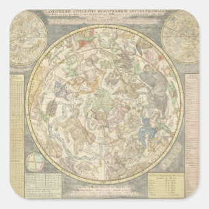 Pegatina Cuadrada Planisphaerii Coelestis Hemis.