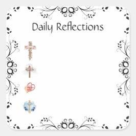Pegatina Cuadrada Planner de diario de Bullet Square Reflections