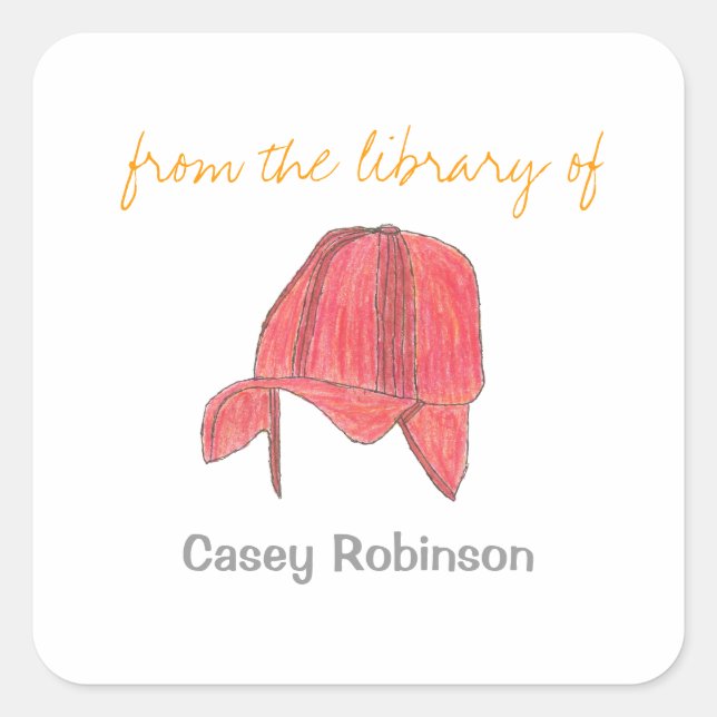 Pegatina Cuadrada Planta de libros Holdeniss (Anverso)