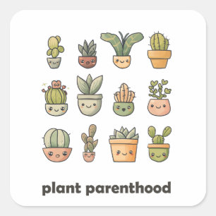 PEGATINA CUADRADA PLANTA DE PADRES