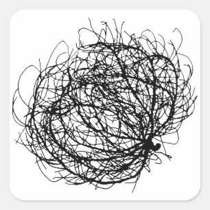 Pegatina Cuadrada Planta de tumbleweed rodante Arte original