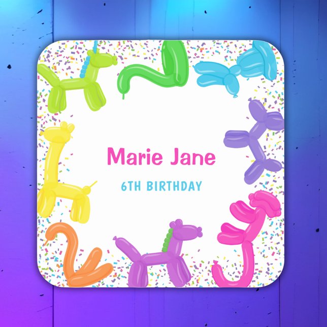 PEGATINA CUADRADA PLANTAS DE PAPEL DE BALONES DE ANIMALES DEL CUMPLE (Subido por el creador)