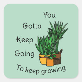 Pegatina Cuadrada Planten sticker set “keep growing”