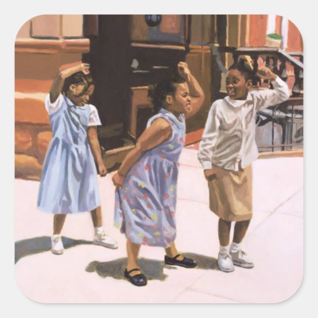 Pegatina Cuadrada Plantilla 2001 de Harlem (Anverso)