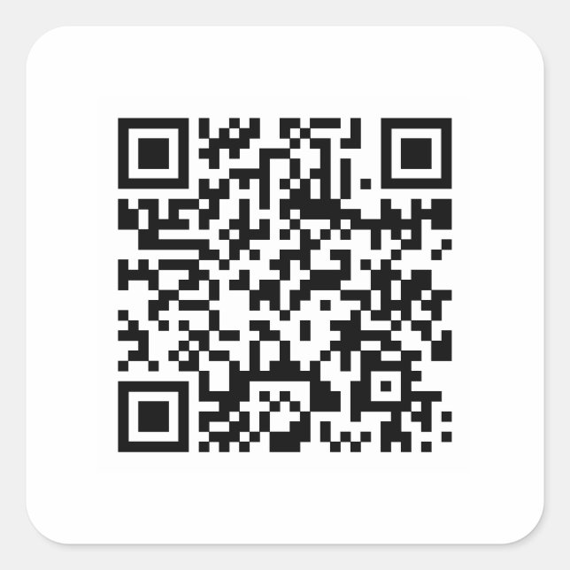 Pegatina Cuadrada Plantilla de código QR de personalizado (Anverso)