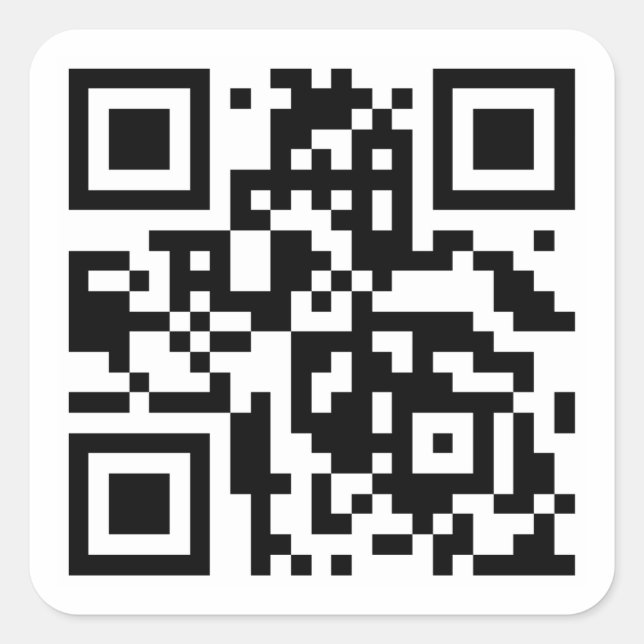 Pegatina Cuadrada Plantilla de código QR de personalizado (Anverso)