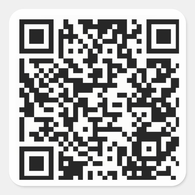 Pegatina Cuadrada Plantilla de código QR de personalizado (Anverso)