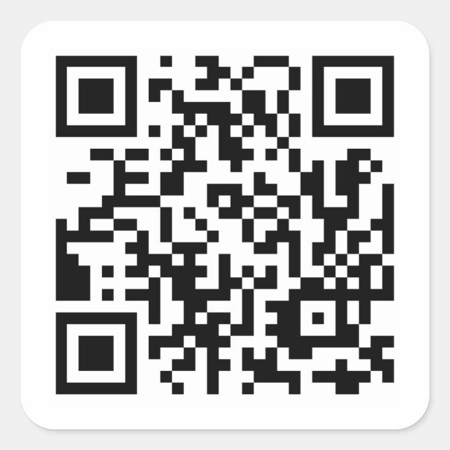 Pegatina Cuadrada Plantilla de código QR de personalizado (Anverso)