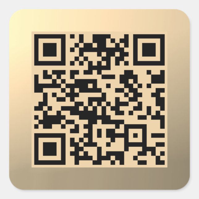 Pegatina Cuadrada Plantilla de código QR editable instantáneamente | (Anverso)