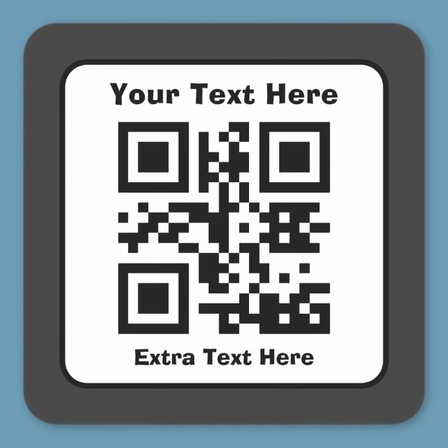 Pegatina Cuadrada Plantilla de código QR escaneable con texto editab (Subido por el creador)