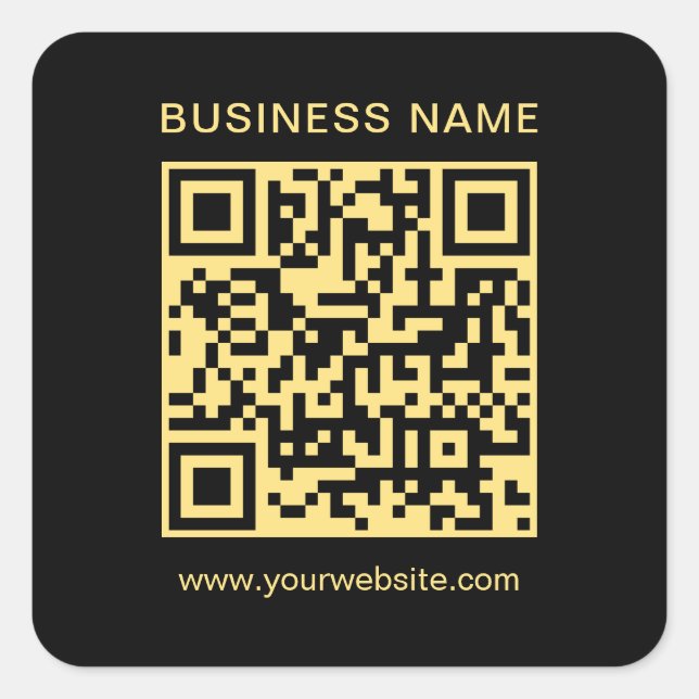 Pegatina Cuadrada Plantilla de código QR para empresas personalizado (Anverso)