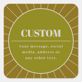 Pegatina Cuadrada Plantilla de diseño editable única inspirada en re