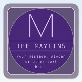 Pegatina Cuadrada Plantilla de diseño retro-moderno editable | Purpu