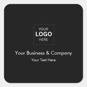 Pegatina Cuadrada Plantilla de logotipo de negocio de lujo negro per