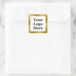 Pegatina Cuadrada Plantilla de logotipo de negocios con marca Gold y