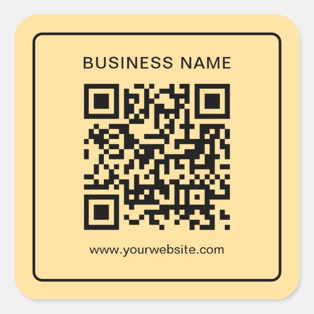 Pegatina Cuadrada Plantilla de oro de código QR de la compañía de te (Anverso)