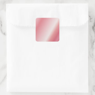 Pegatina Cuadrada Plantilla de oro rosa en blanco con texto personal