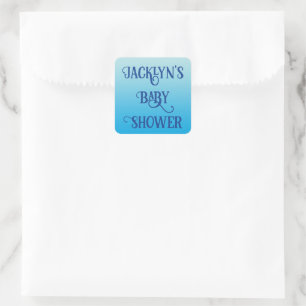 Pegatina Cuadrada Plantilla de texto de Baby Shower sobre el ruido a