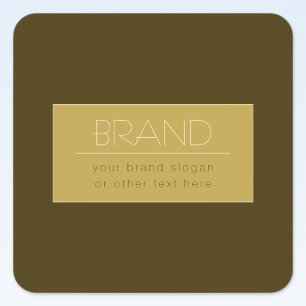 Pegatina Cuadrada Plantilla de texto editable con estilo   Oro vinta
