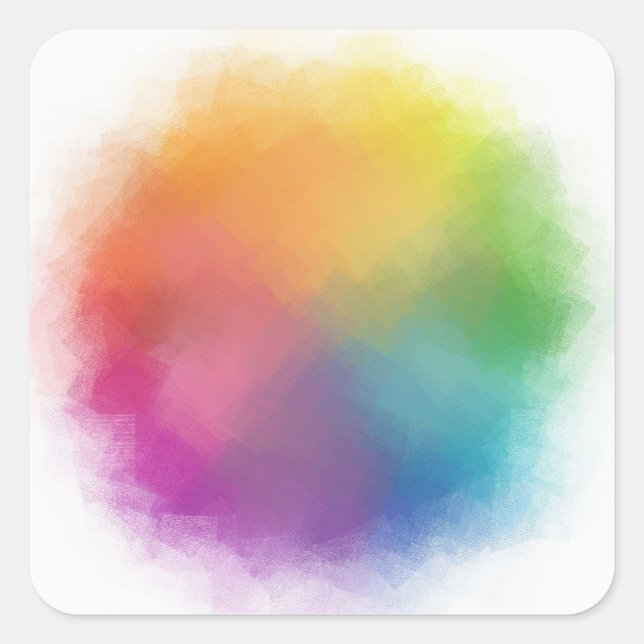 Pegatina Cuadrada Plantilla en blanco abstracta azul morado verde co (Anverso)