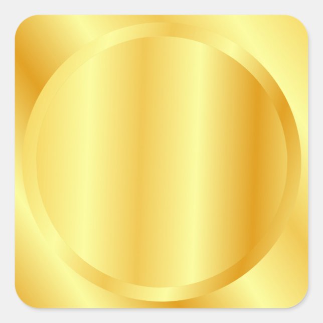 Pegatina Cuadrada Plantilla en blanco con acabado metálico personali (Anverso)