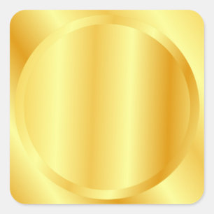 Pegatina Cuadrada Plantilla en blanco con aspecto metálico dorado fa