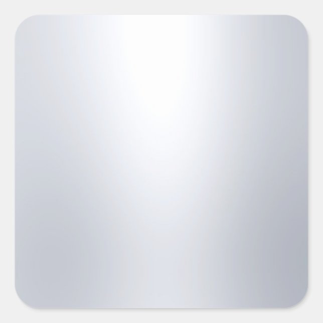 Pegatina Cuadrada Plantilla en blanco con falso glamour plateado con (Anverso)